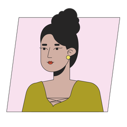 Attractive indian woman with bun hairstyle  Icon