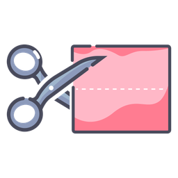 Cortando tecido com tesoura  Ícone