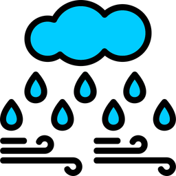 Cloud With Raindrop  Icon