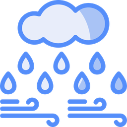 Cloud With Raindrop  Icon