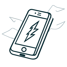 Smartphone With A Lightning Icon