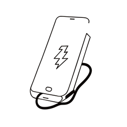 Smartphone-with-a-lightning-and-a-charging-cable-w  Icon