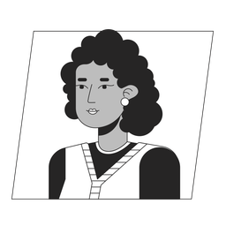 Adult african american woman with curly hair  Icon