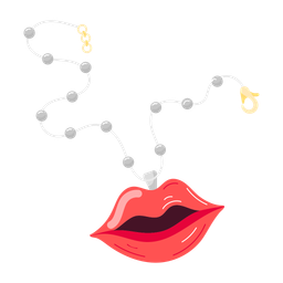 Kiss Necklace Stylish Jewellery Woman Jewellery Icon