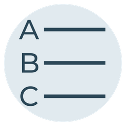 Classificação alfabética  Ícone