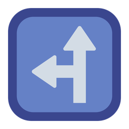 Go straight or left  Icon