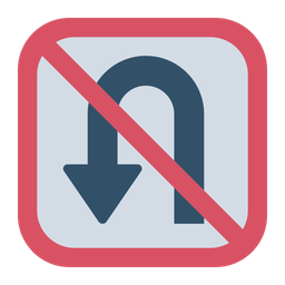 No u turn  Icon