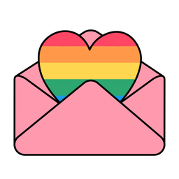 Letter With Rainbow Heart  Icon