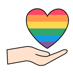 Hand Hold Rainbow Heart  Icon