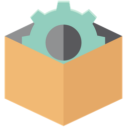 Cog Inside Box  Icon