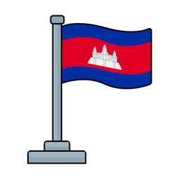 Cambodge Drapeau Pays Icône