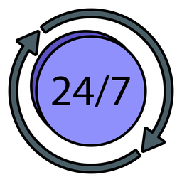 24/7 Service  Icon