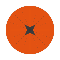 Kreis mit radialen Mustern und Stern in der Mitte  Symbol