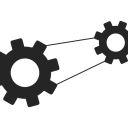 Antriebsriemen mit Zahnrädern  Symbol