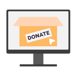 Donation On Computer Screen  Icon