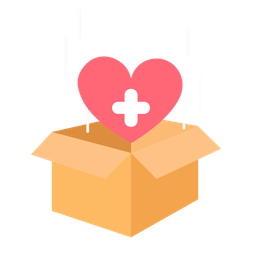 Donation Heart With Cross In Open Box  Icon