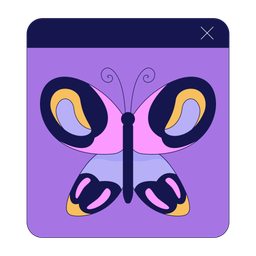 Butterfly picture on web page  Icon