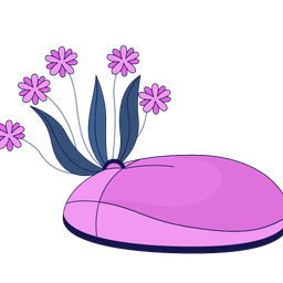 Computer mouse with growing flowers  Icon