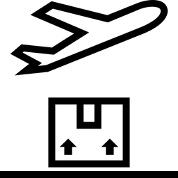 Flugzeugversand Abfahrt  Symbol