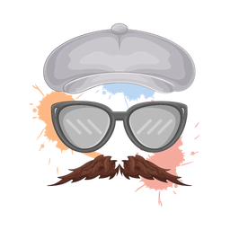 Hat with glasses and mustache  Icon