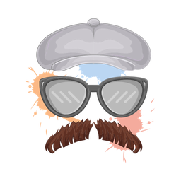 Hat with glasses and mustache  Icon