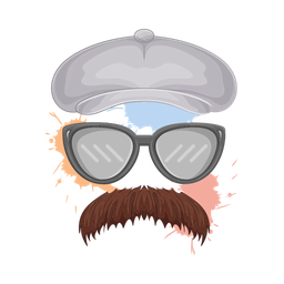 Hat with glasses and mustache  Icon