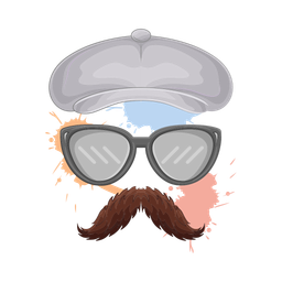 Hat with glasses and mustache  Icon