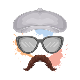 Hat with glasses and mustache  Icon