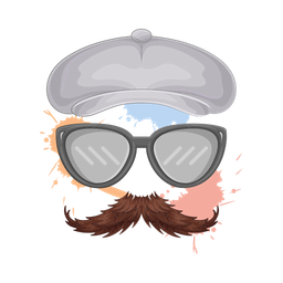 Hat with glasses and mustache  Icon