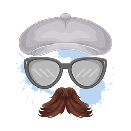 Hat with glasses and mustache  Icon