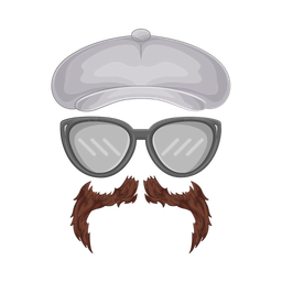 Hat with glasses and mustache  Icon