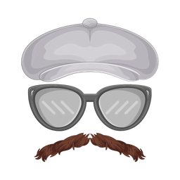 Hat with glasses and mustache  Icon