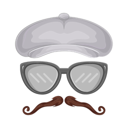 Hat with glasses and mustache  Icon