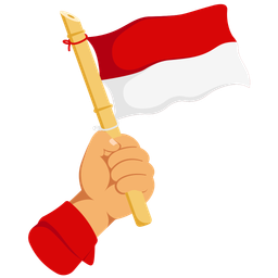 Hand Holding Indonesian Flag  Icon