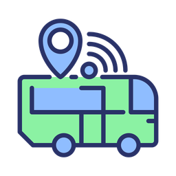 Verfolgung öffentlicher Verkehrsmittel  Symbol