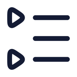 Triangle de liste de gauche à droite  Icône